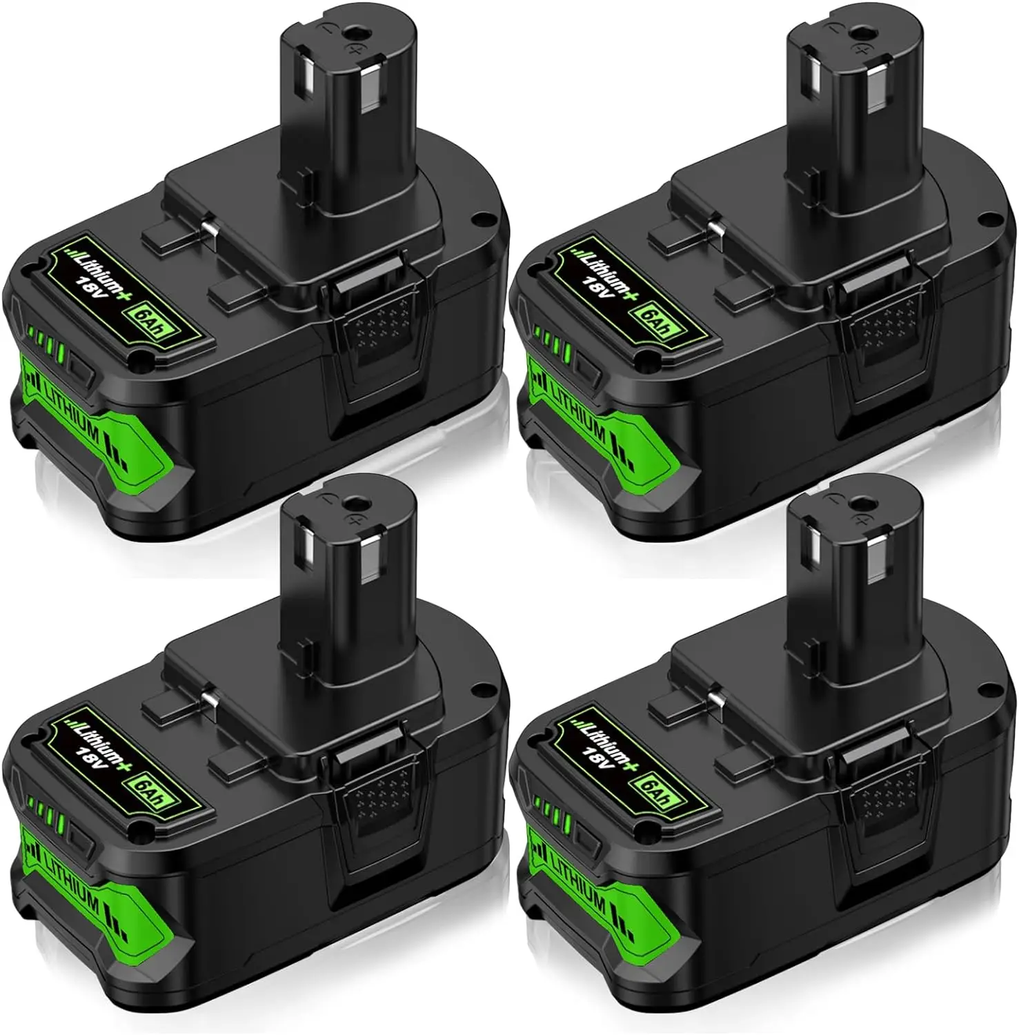 Paquete de 4 baterías de litio de 6,0  Ryobi P108 P105 P102 P107 P103 ONE+ Plus Herramientas eléctricas battery