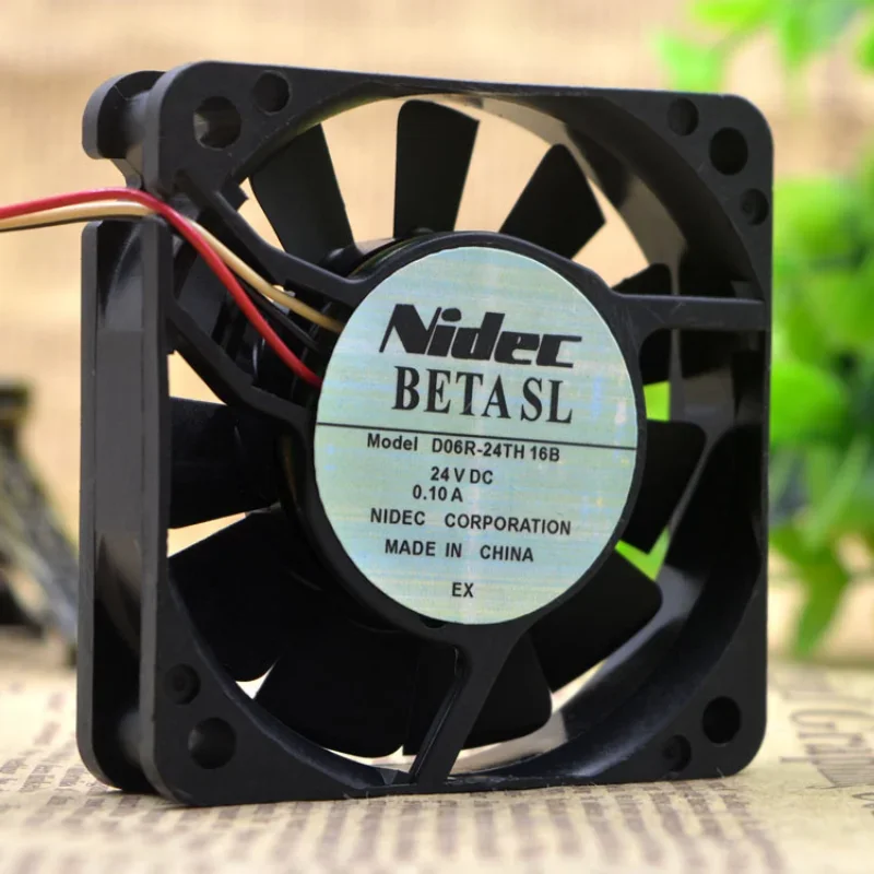 New Cooling Fan For Nidec D06R-24TH 16B 24V 0.10A 3-wire Converter Cooler Fan 6CM 6015 60ร60ร15mm