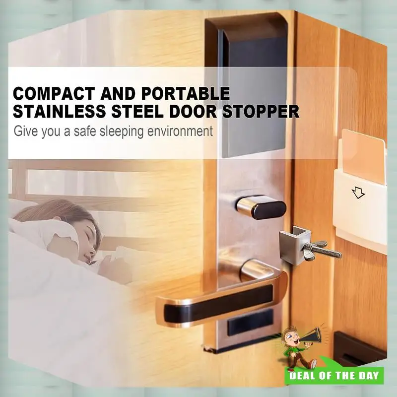 

24-Hour Delivery Upgraded Portable Door Lock, Heavy Duty Metal Door Locker For Extra Home Security, Adjustable Travel Door Secur
