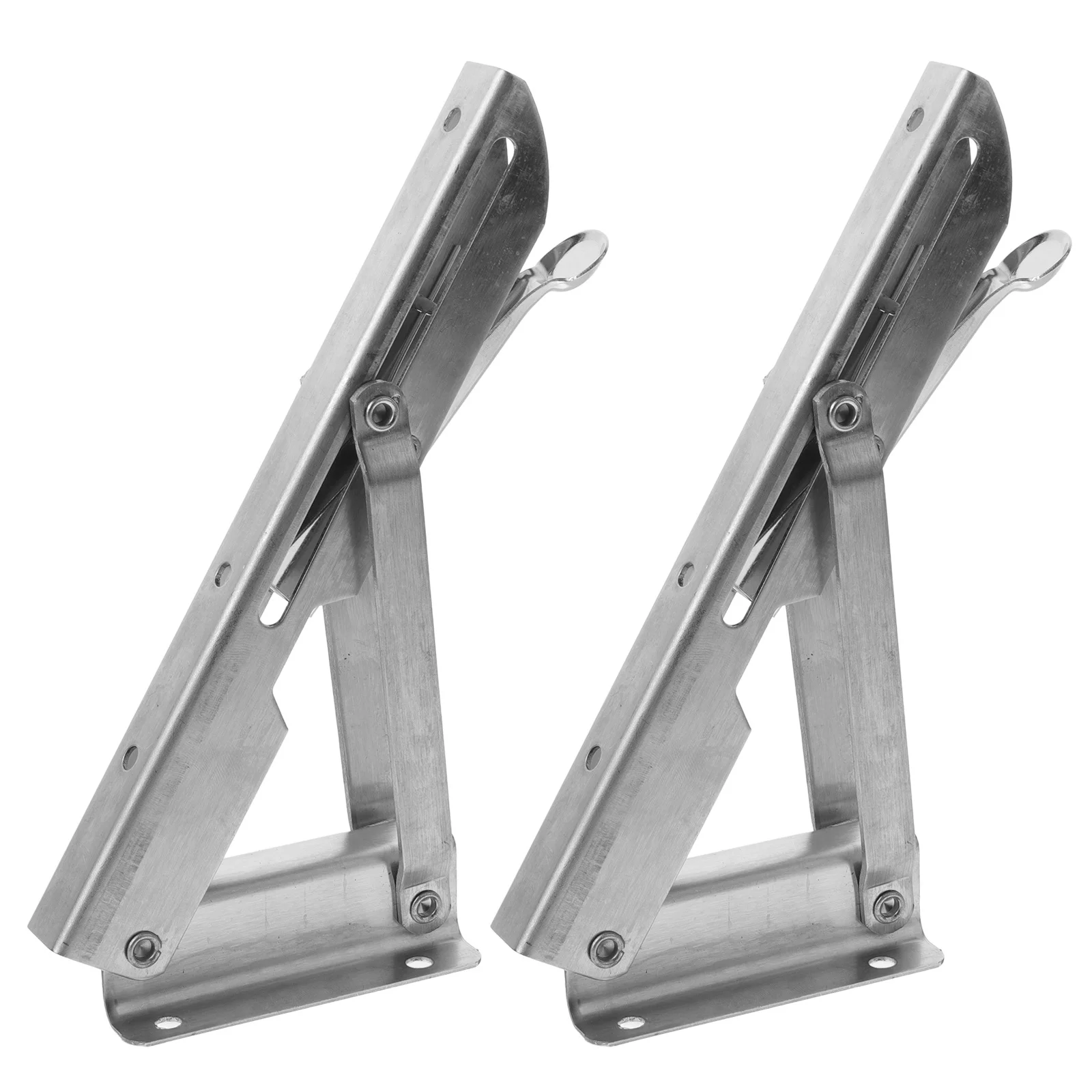 

1Pair Heavy Duty Shelf Brackets Foldable Triangle Wall Mount Supports Reinforced Metal Brackets for Shelves Cabinets and