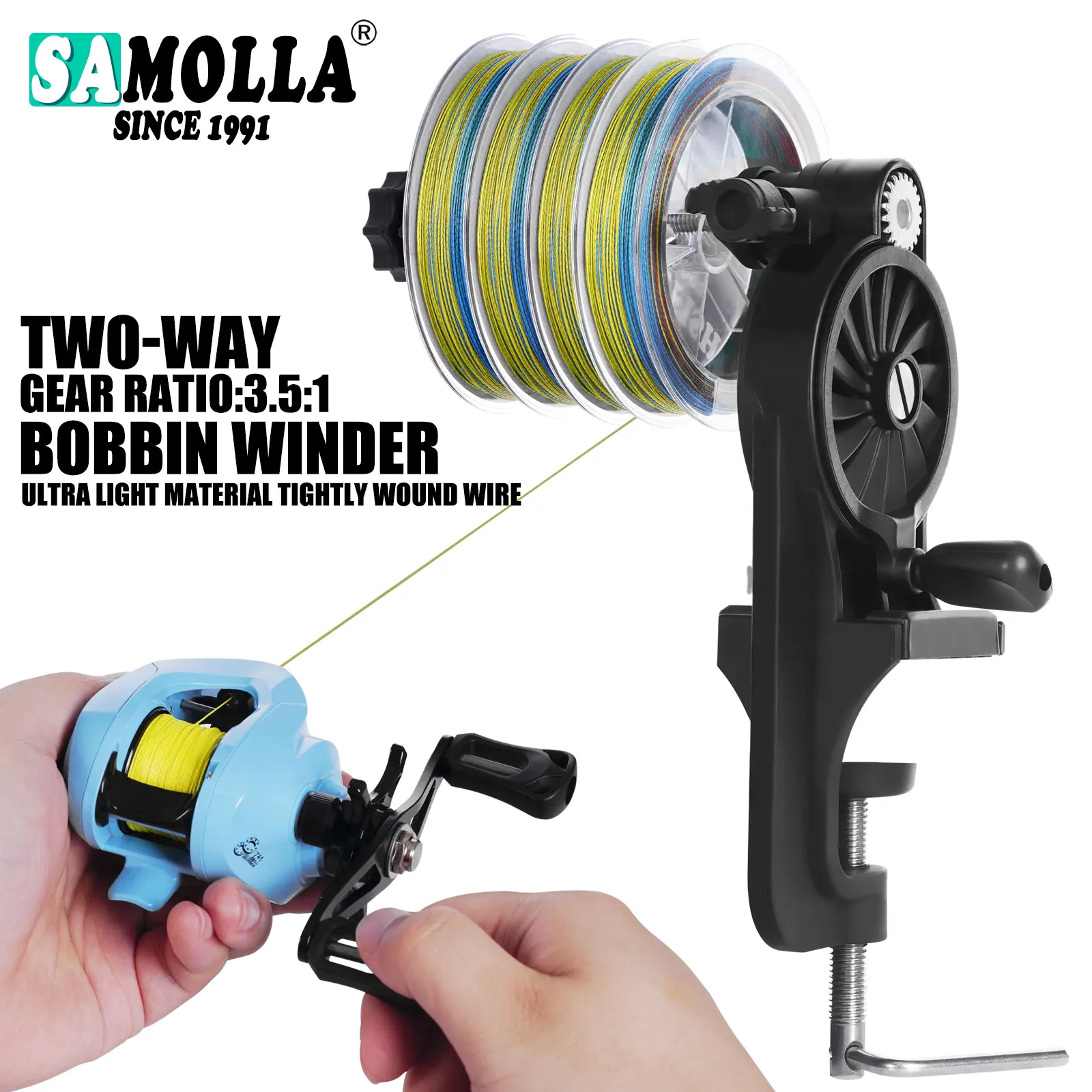 New Fishing Line Spooler for Baitcasting Spinning Reel Portable Fishing Line Winder Machine Reel Spooler Fishing Tackle Tools