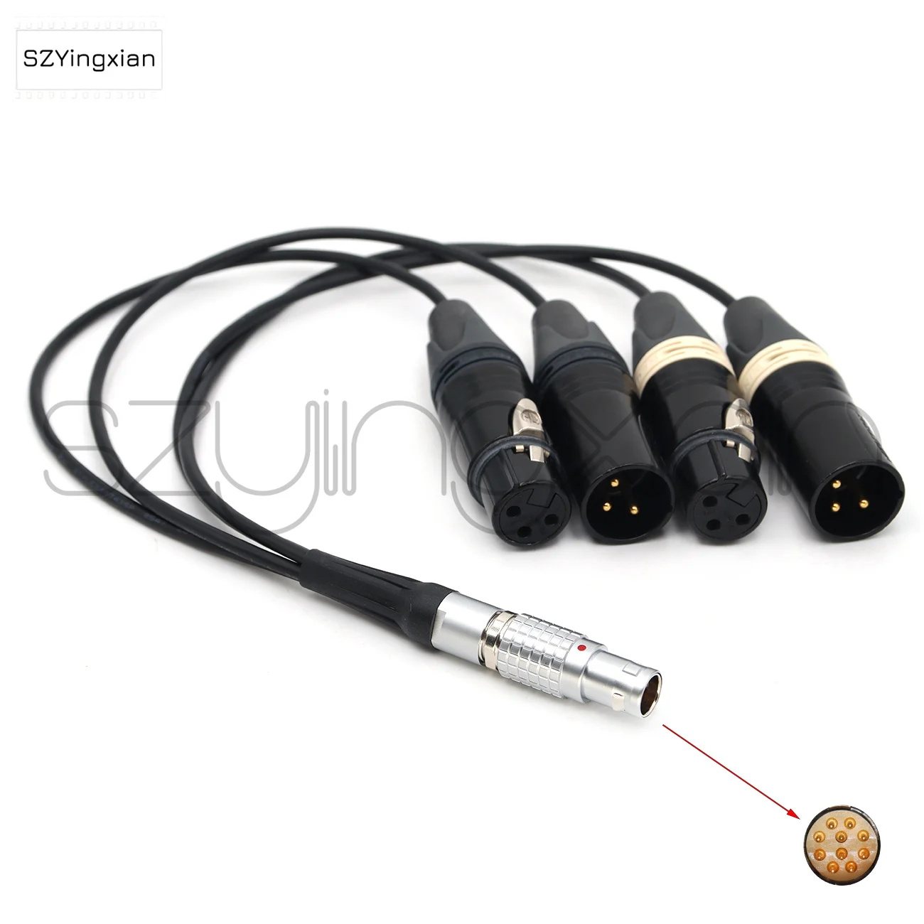 كابل اندلاع XLR (داخل/خارجي) لشاشة Atomos Shogun 7/الكلاسيكية 1B10Pin إلى XLR3 Pin للذكور والإناث