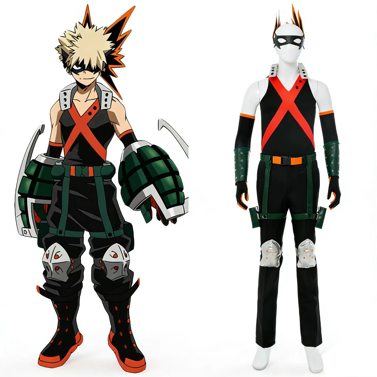 MHA Cosplay Costume for Men Bakugo Katsuki Cosplay Costume Full Set for Halloween Christmas Party