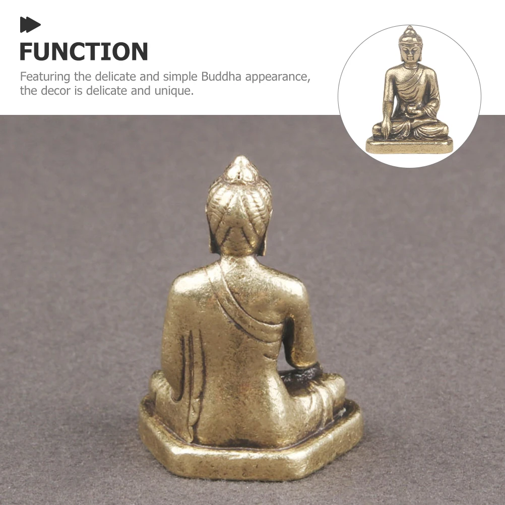 

BrassBuddha Statue Decor Desktop Figurine Crafts Brass Buddha Statue Retro Ornament Exquisite Decorative Piece
