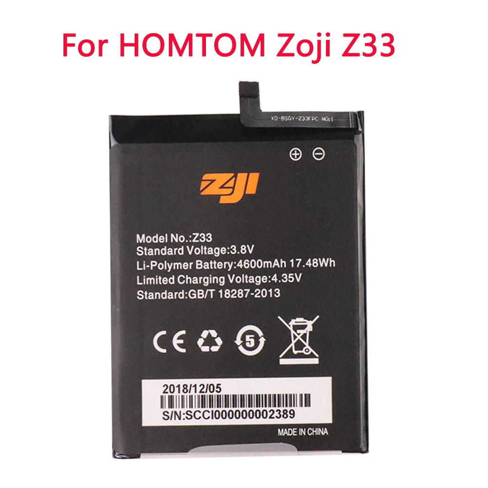 

New High Quality 4600mAh HOMTOM Z33 Battery For HOMTOM zoji Z33 Smart Mobile Phone Battery Batteria