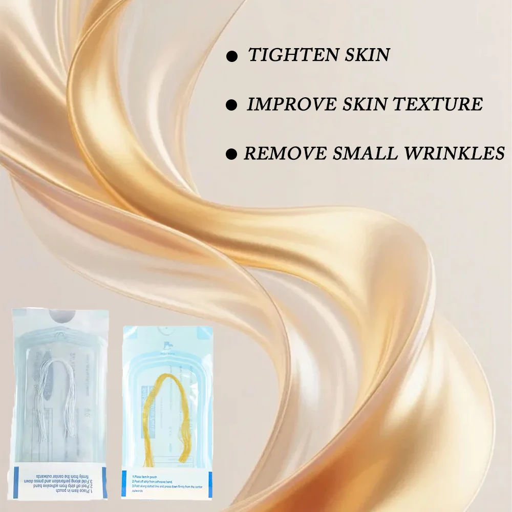 Collagen facial lifting thread, needle free, anti-aging, wrinkle reducing, facial filling protein thread