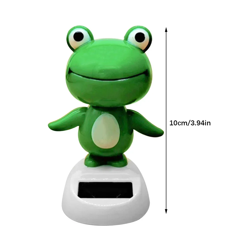 Solar Powered Shaking Head Frog Doll Car Ornament Cartoon Dancing Animated Doll Automobile Dashboard Decoration accessori per auto