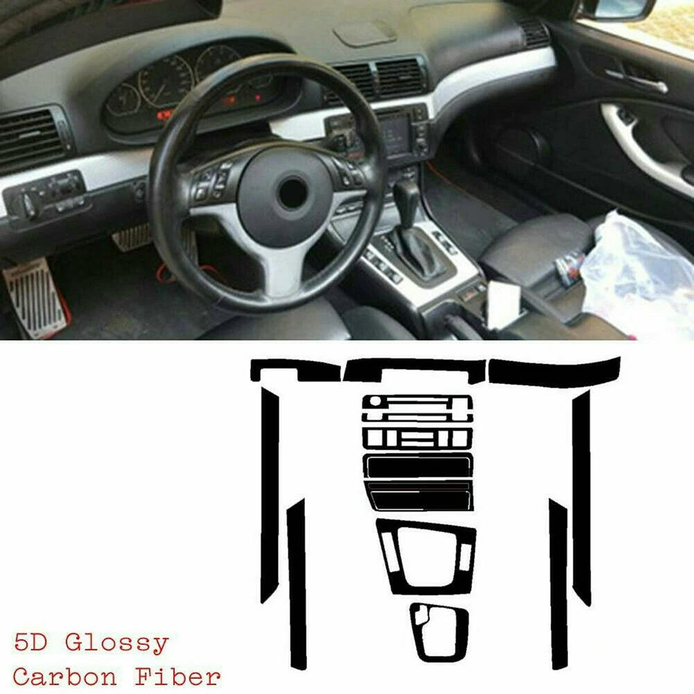 

Sticker Car Sticker Glossy Texture Vinyl For BMW 3 Series E46 1998-2005 Interior Dash Wrap Trim 100% Brand New