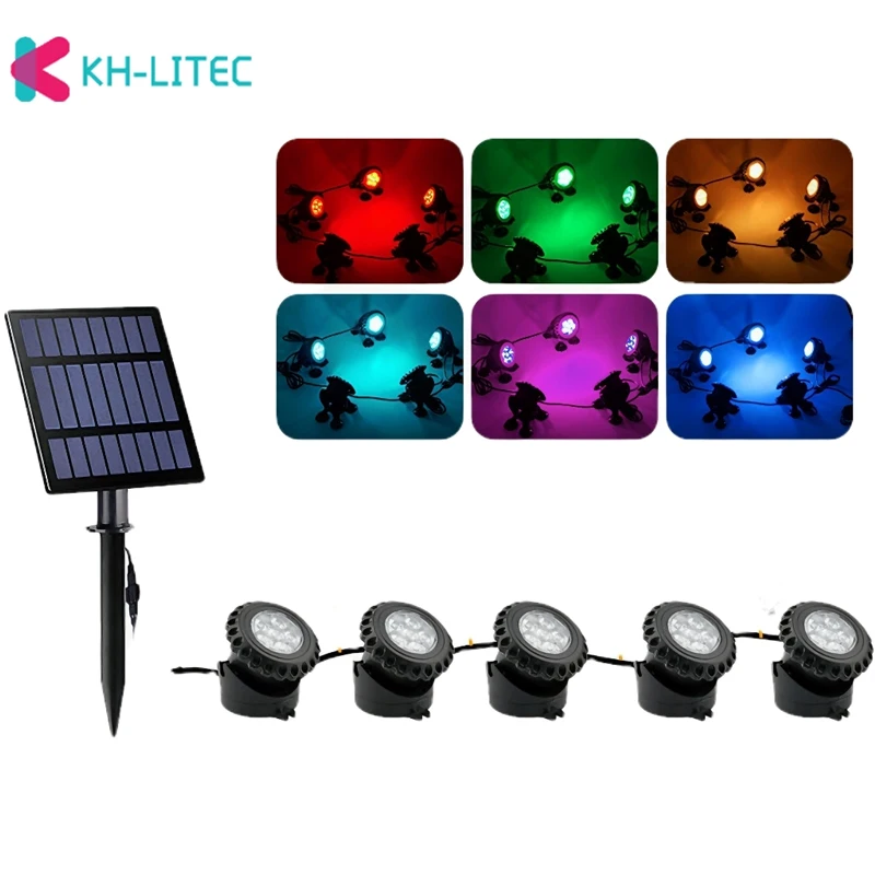 Imagem -05 - Khlitec Atualizar Luzes Rgb Luz Subaquática Solar ao ar Livre Ip68 Piscina Luz Solar Lagoa Luz Solar para Jardim