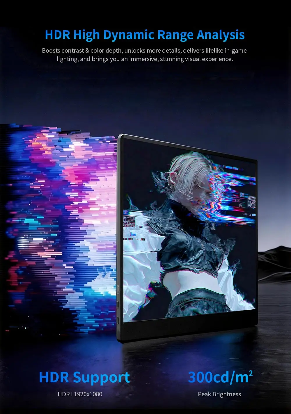 SOYO SY15FN60 Tragbarer Monitor, 15,6-Zoll 1080P 60Hz FHD LCD-Display, 72% sRGB 300cd/m² externer Bildschirm für Laptop, Xbox, PS5, Switch, TV-Box, Handy und PC; Plug-and-Play-Reise-Erweiterungsmonitor – Detail 8