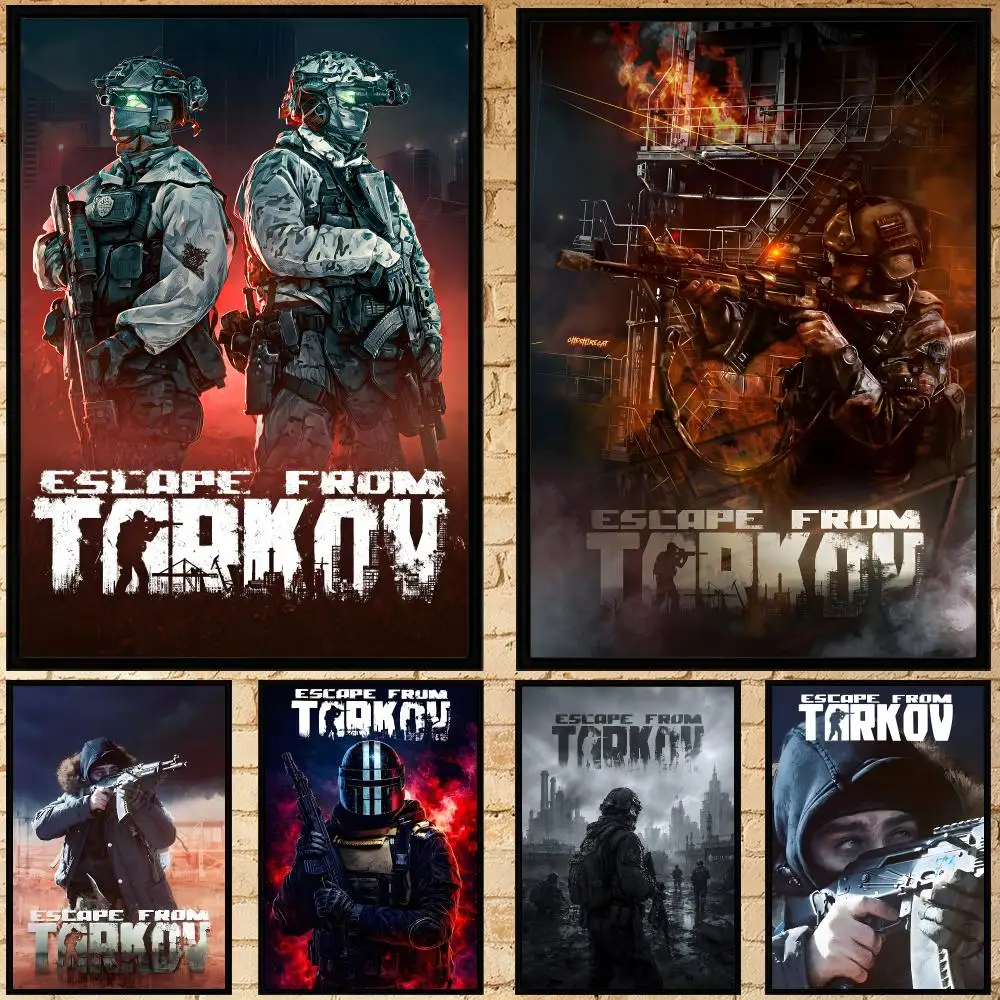 game Escape from Tarkov Poster Poster HD Waterproof Self-adhesive Art Print Wall Decor for Bedroom Living Room Gift