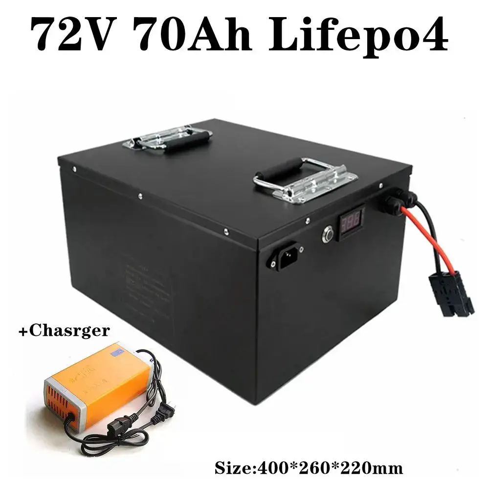 

waterproof 72V 70Ah lifepo4 battery High Power Lithium BMS for 7000w 5000w bicycle bike scooter Motorcycle + 10A charger