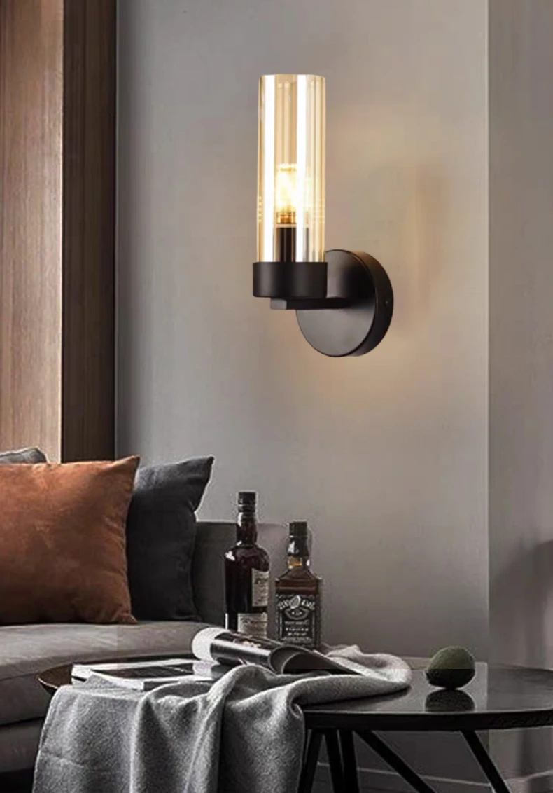 Clear Grey Glass Wall Light Indoor