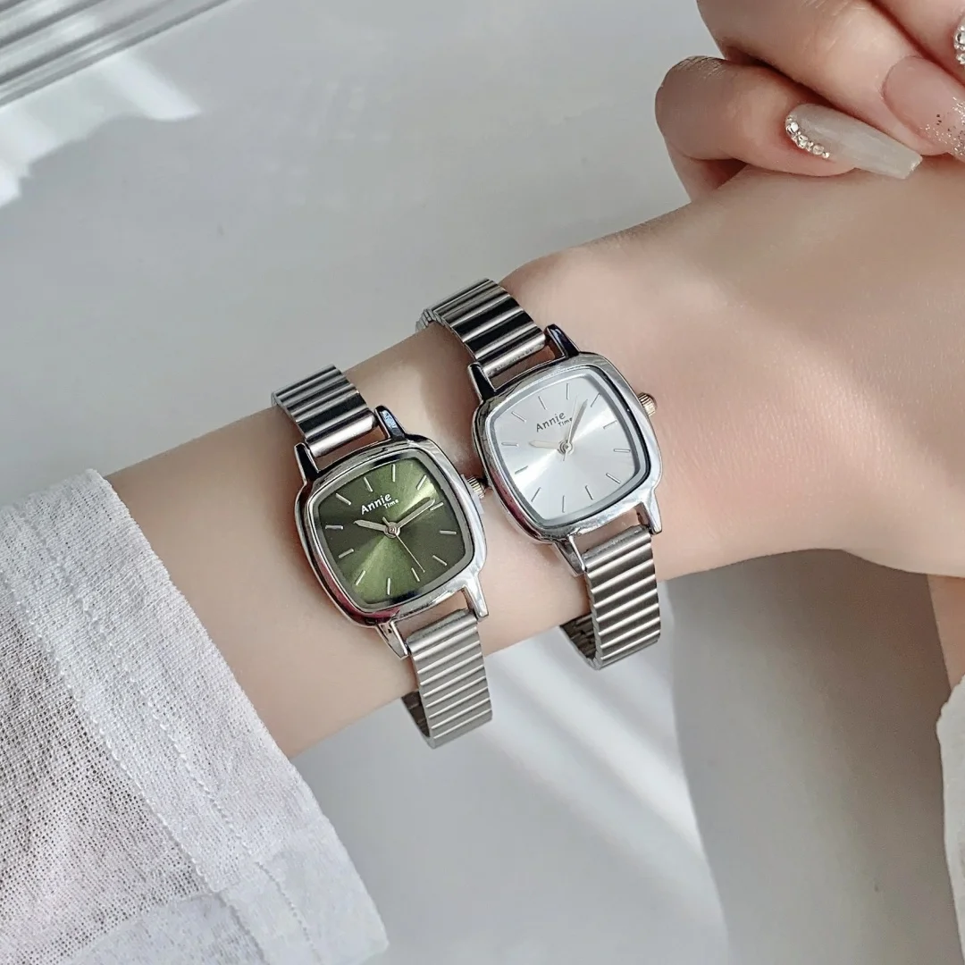 Модные женские часы, простой квадратный циферблат, аналоговый стальной ремешок, кварцевые наручные часы Reloj Mujer, часы для девочек, подарок, Relogio Feminino