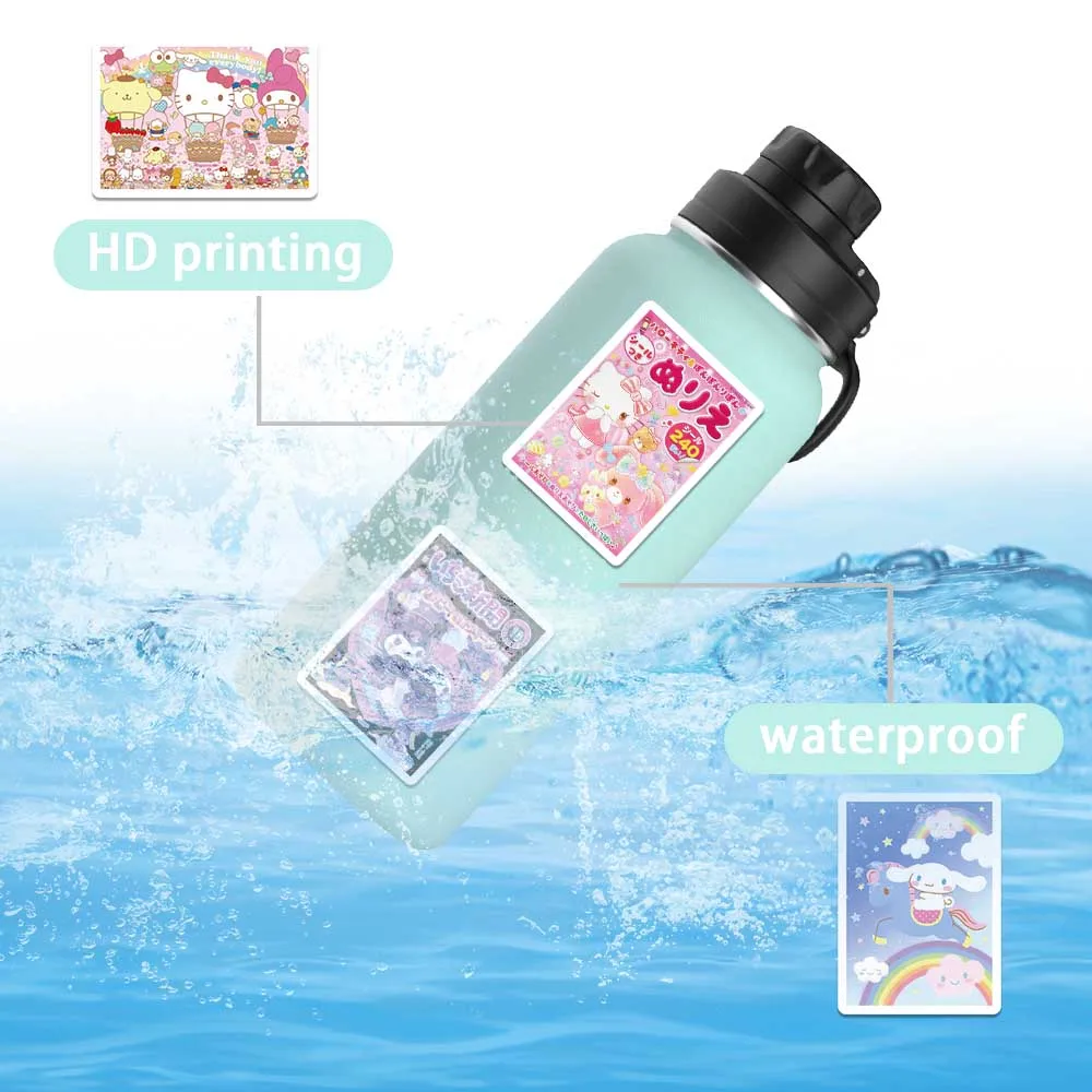 62/127pcs Sanrio Magazine Cover Mini Poster Stickers Hello Kitty Cinnamoroll Kuromi Melody DIY Laptop Phone Scrapbook Girl Decal