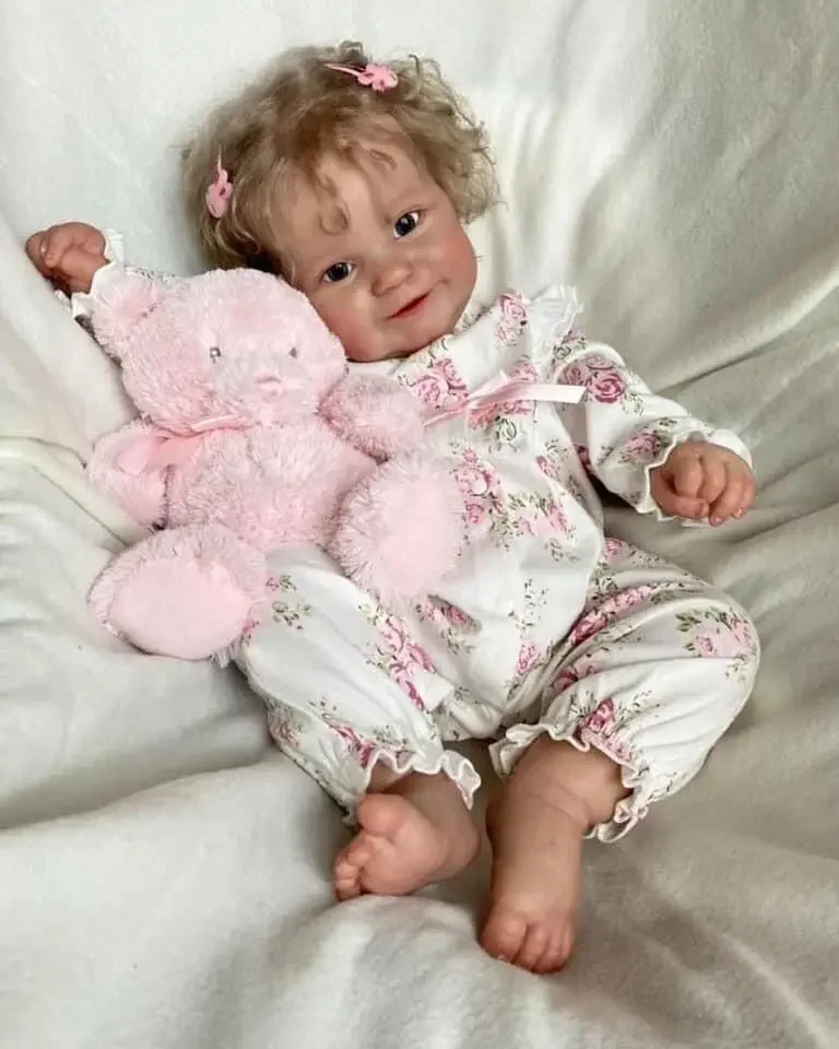 60CM Maddie Reborn Toddler Doll Blonde Hair Popular Cute Girl Doll with Rooted Soft Cuddle Body High Quality Doll