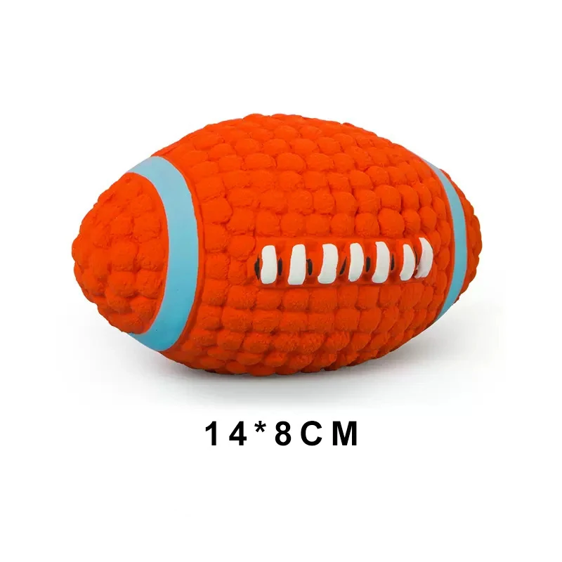 Soft Pet Ball Squeaky Toy For Small Large Dog Rugby Tennis Volleyball Football Basketball Latex Tooth Cleaning Training Toys