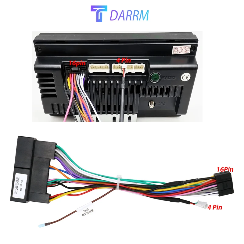 For Hyundai Tucson ix35 Sonata Santa Fe Kia Sportage Rio Sorento 16 Pin Plug Connector Car Android Cable Wiring Harness