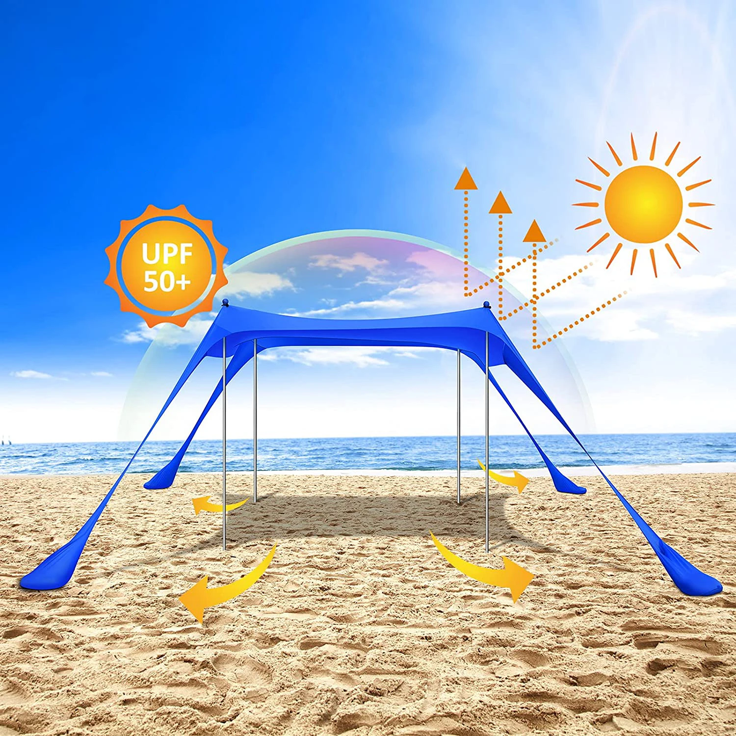 

Hot Creative Lycra Beach Tent Sun Shelter Manufacturer Aluminum Pole Beach Shade Tent