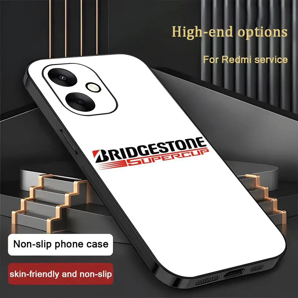 B-Bridgestone Fashion Cool Phone Case For Xiaomi Redmi Note 17 15 14C 13C 12C 14 13 12 Pro Plus S Soft Black Phone Cover - view 3