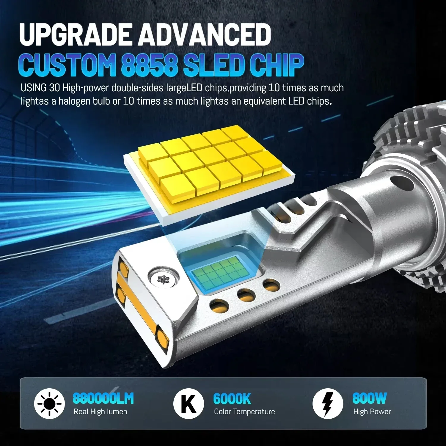 HYNBYZJ H7 800 واط H4 Led المصباح H11 Led المصابيح الأمامية لمبة 3 أنبوب النحاس Led أضواء لسيارة H1 H8 H9 HB3 9005 HB4 9006 24 فولت 12 فولت