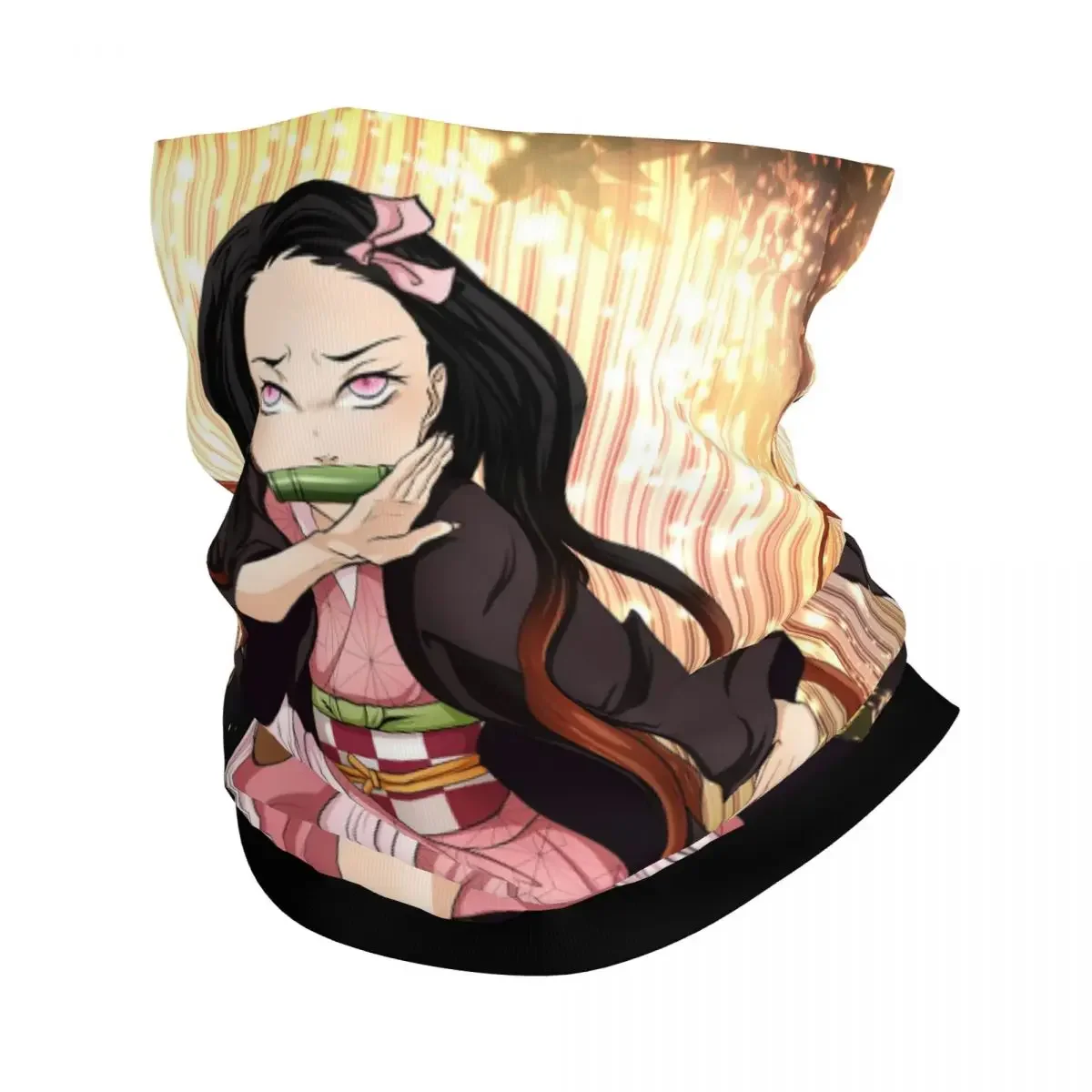 Nezuko Demon Slayer Bandana Neck Cover apan Anime Manga Balaclavas Wrap Scarf Multifunctional Headband Riding for Men Women