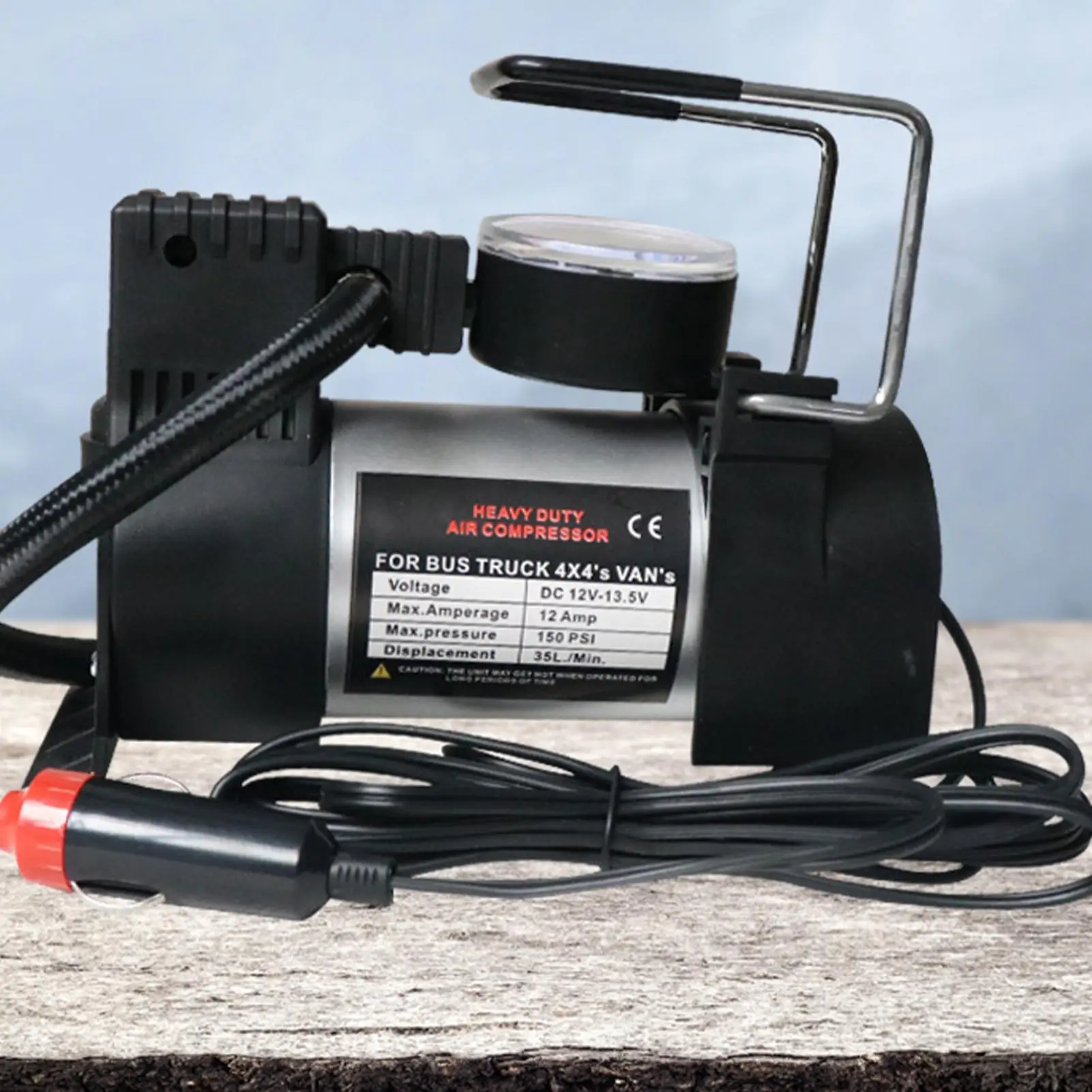 

Портативный насос для шин 12В с манометром, работающий от постоянного тока, для автомобиля, велосипеда, мячей, воздушных шаров, надувных игрушек для бассейна, для использования на открытом воздухе