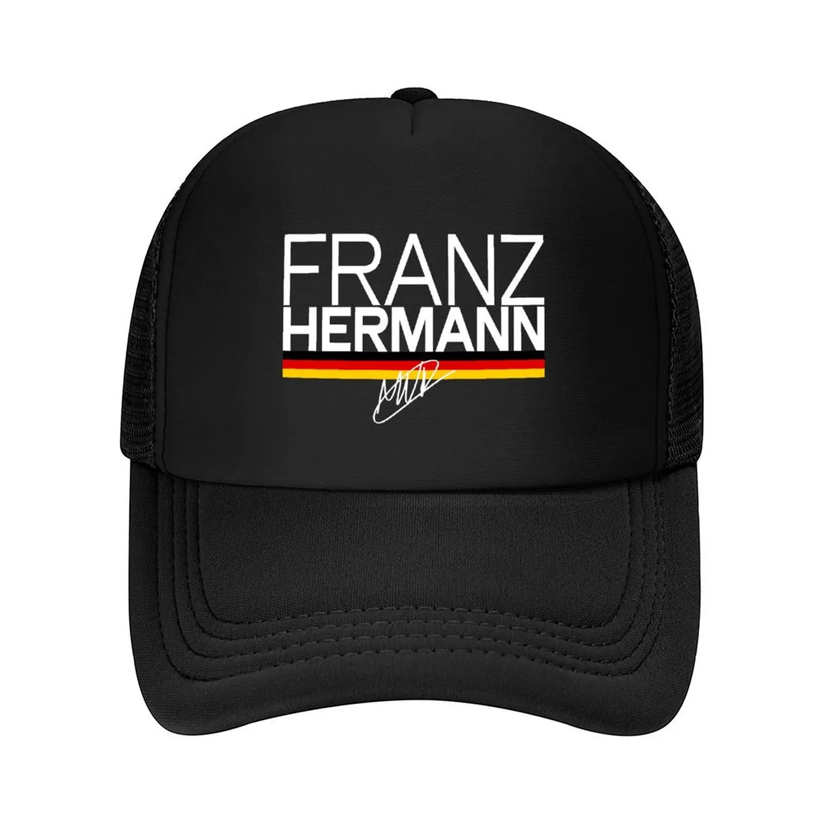 

Franz Hermann F1 Graphic - Signature with German Flag Stripes Motorsport Art Baseball Cap Rugby For Women 2025 Men's