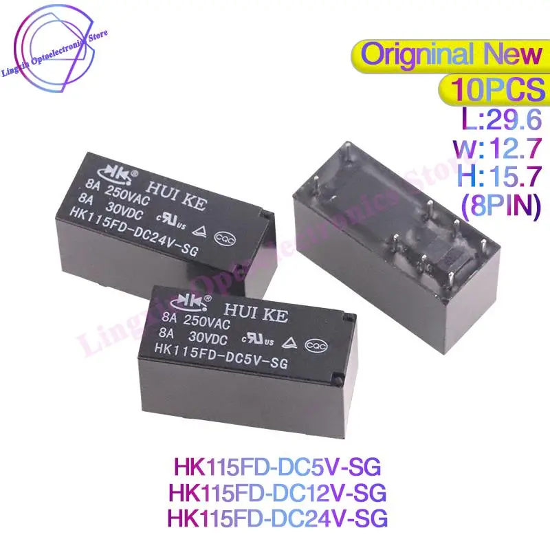 

Free shipping 10PCS HK115FD-DC5V-SG HK115FD-DC12V-SG HK115FD-DC24V-SG 8A 250VAC 8Pin HK115FD Relay 5V 12V 24VDC 100%Original new