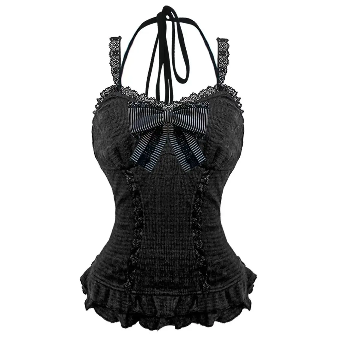 اليابانية الحلو لوليتا تنورة مجموعة النساء الدانتيل المرقعة القوس القمم + منقوشة تنورة صغيرة ملابس أنيقة 2 قطعة مجموعة Y2K النساء الملابس