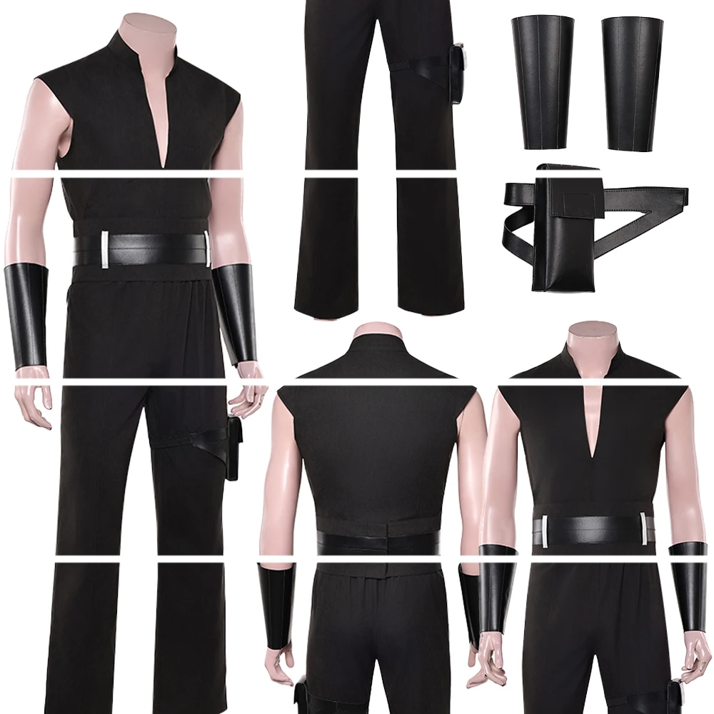 

Fantasia Shadow of Maul Cosplay Black Battle Suits Movie Space Battle Men Disfraz Costume Male Halloween Carnival Party Clothes