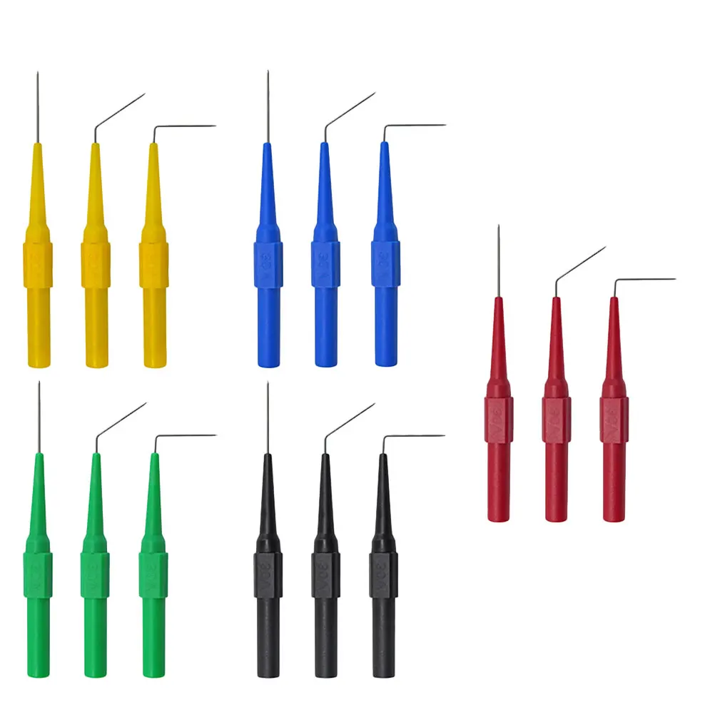 

15pcs Auto Test Probes Kit 0.7Mm Puncture Wire With Banana Plug To Alligator Clip For Car Maintenance Tester Automotive Repair