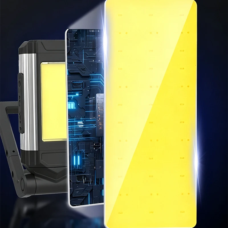 Portable Rechargeable COB Work Light LED Magnetic Inspection Lamp 360 Degree Rotatable Bracket USB Power Bank 5 Modes Flashlight