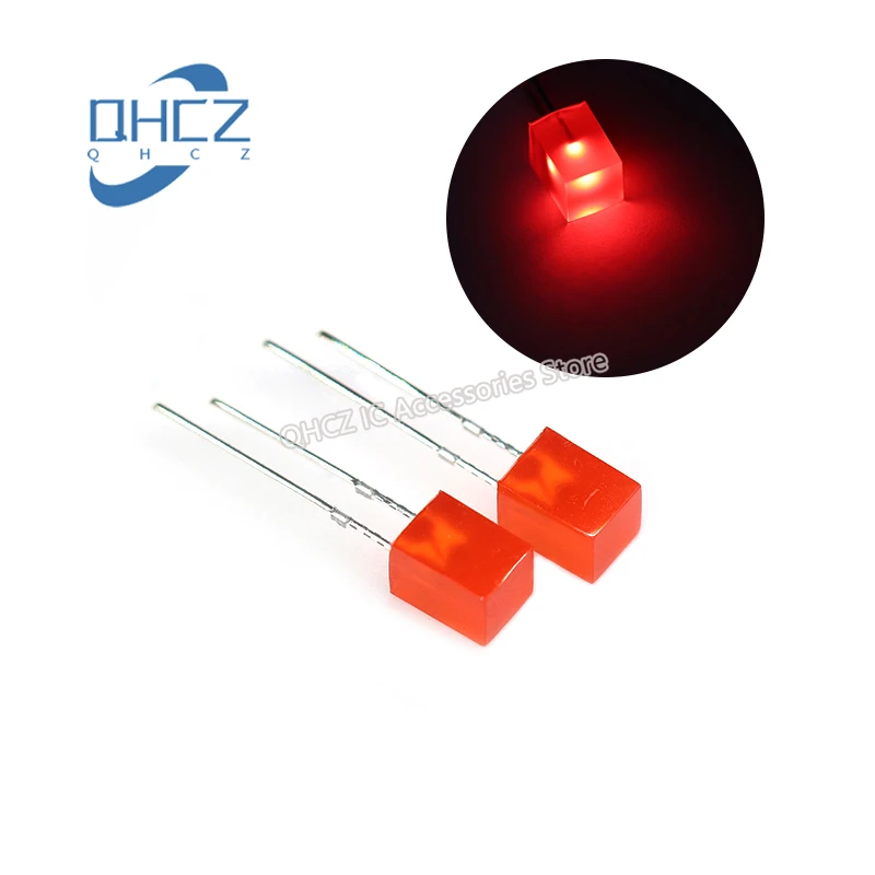 100pcs 5X5X7 square led emerald green/Red/Yellow light 5*5*7 emerald green LED light-emitting diode lamp beads square diode