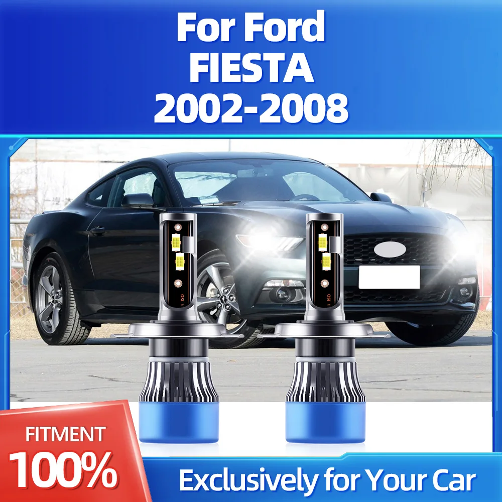 

2Pcs Car LED Headlight Bulbs 80W 20000LM High Power 6000K White Light For Ford FIESTA 2002 2003 2004 2005 2006 2007 2008