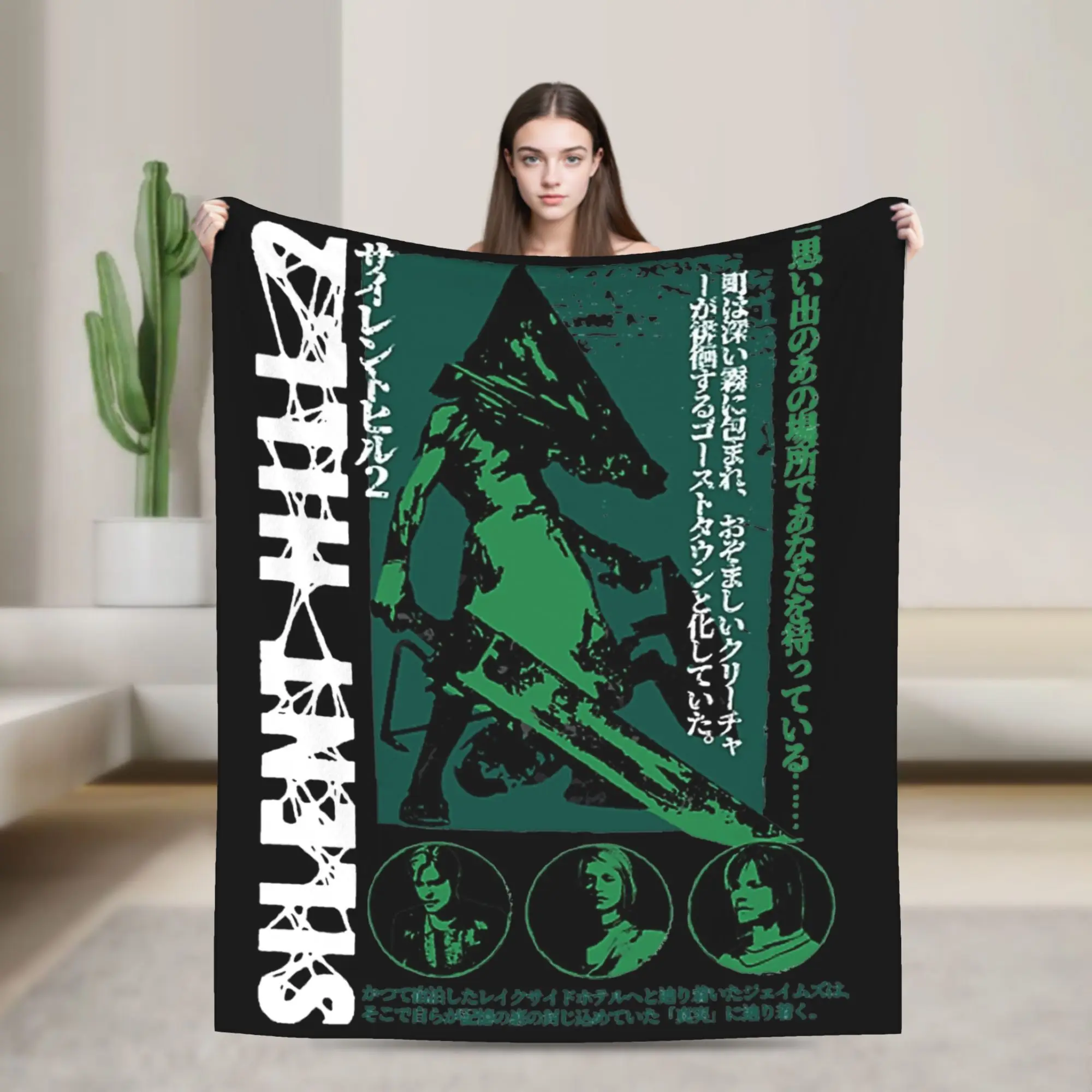 Pyramid Head Silent Hill Blanket Fleece  Winter  Multi-function Warm Throw Blankets for Sofa Car Rug Piece