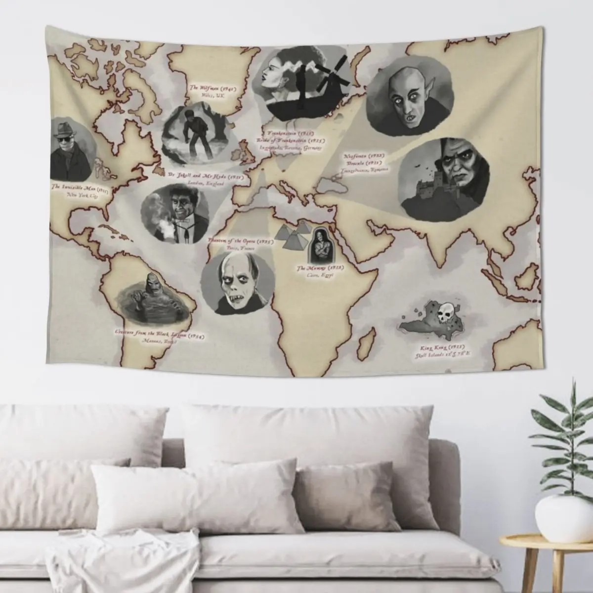

Golden Age of Monsters Tapestry Decoration Pictures Room Wall Room Decoration Korean Style Tapestry
