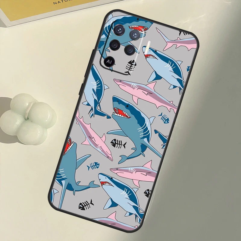 Ferocious Shark Animal Case For OPPO A15 A74 A54 A94 A52 A72 A31 A53 A53S A5 A9 2020 A3S A5S A83 A91 A93 Cover