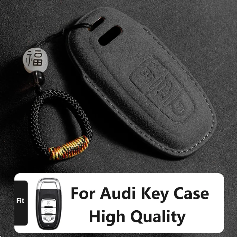 

Suede for Audi A1 A3 8V A4 B8 B9 A5 A6 C7 A7 A8 Q3 Q5 Q7 S4 S6 S7 S8 R8 TT Car Smart Remote Key Case Cover Car Key Case Bag Fob