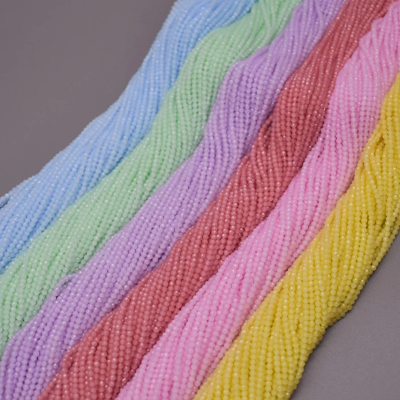 2mm 182pcs/Lot Rondell Faceted Crystal Glass Beaded Small Seed Glass Beads Loose Spacer Beads for Jewelry Making DIY