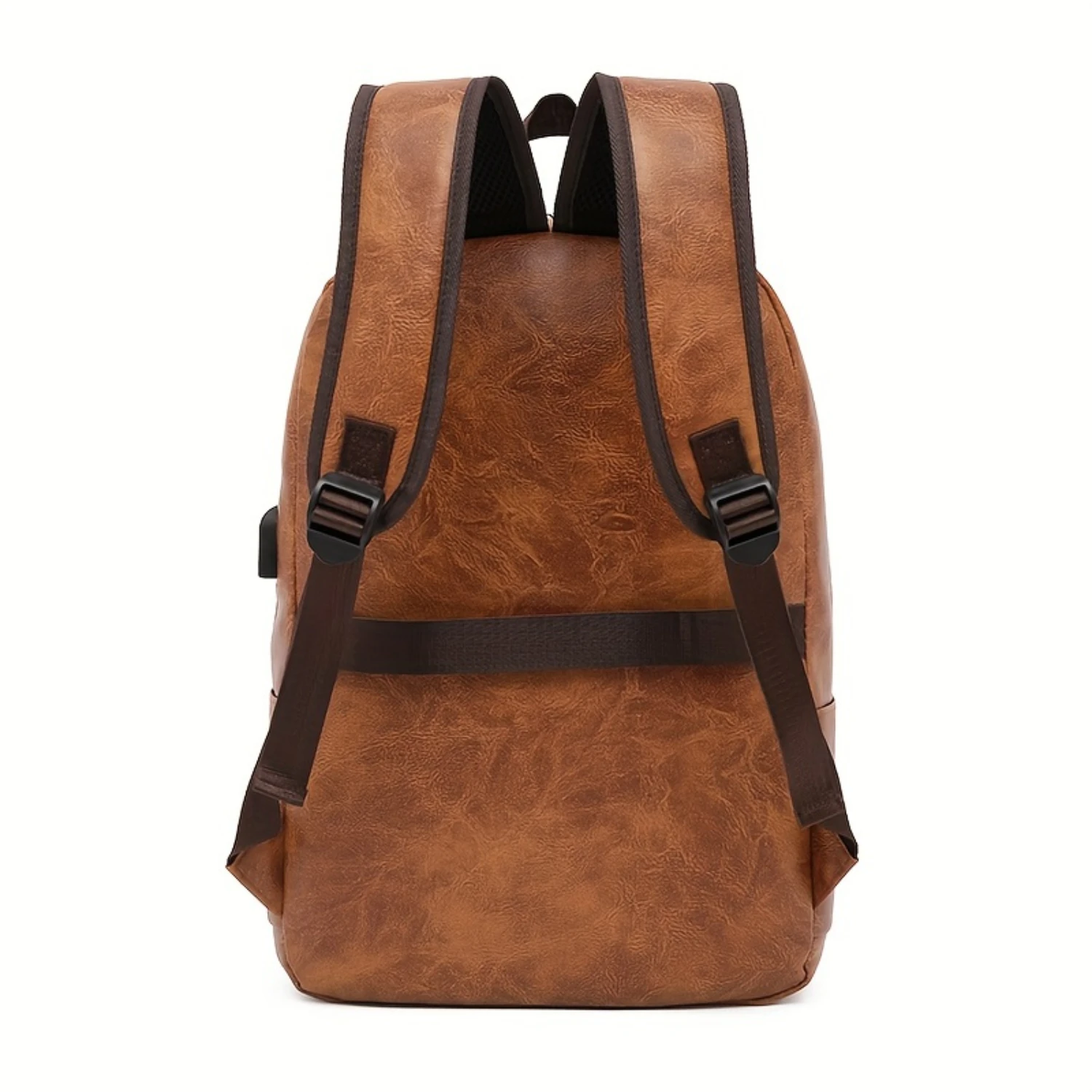 Waterproof PU Leather Backpack with Laptop Compartment