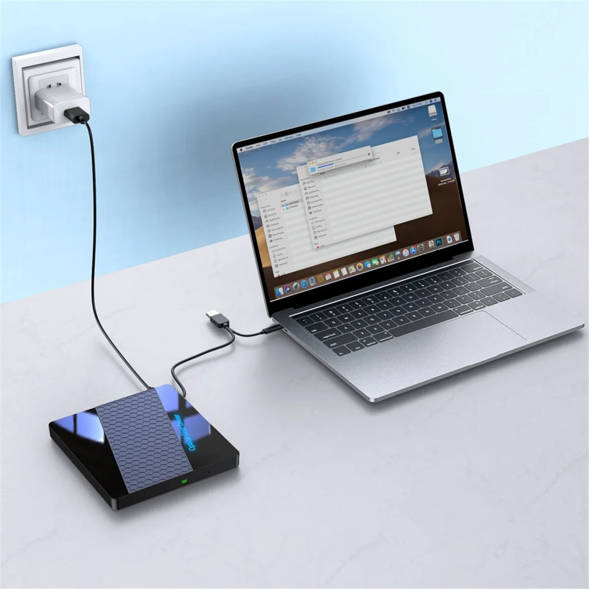 

7 в 1 USB 3.0 Type C Внешний оптический привод CD DVD RW Портативный DVD-плеер считыватель USB-концентратор для ПК