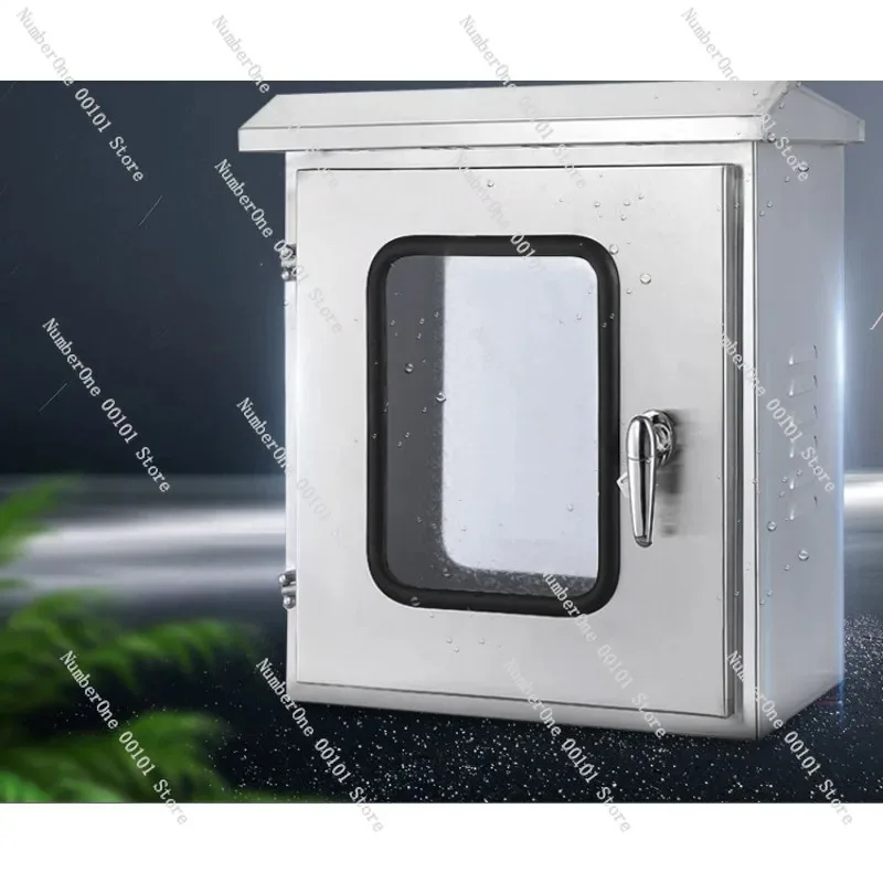 Double-Layered 304 Stainless Steel Distribution Box, Outdoor Rainproof Waterproof Electrical Control Enclosure for Monitoring
