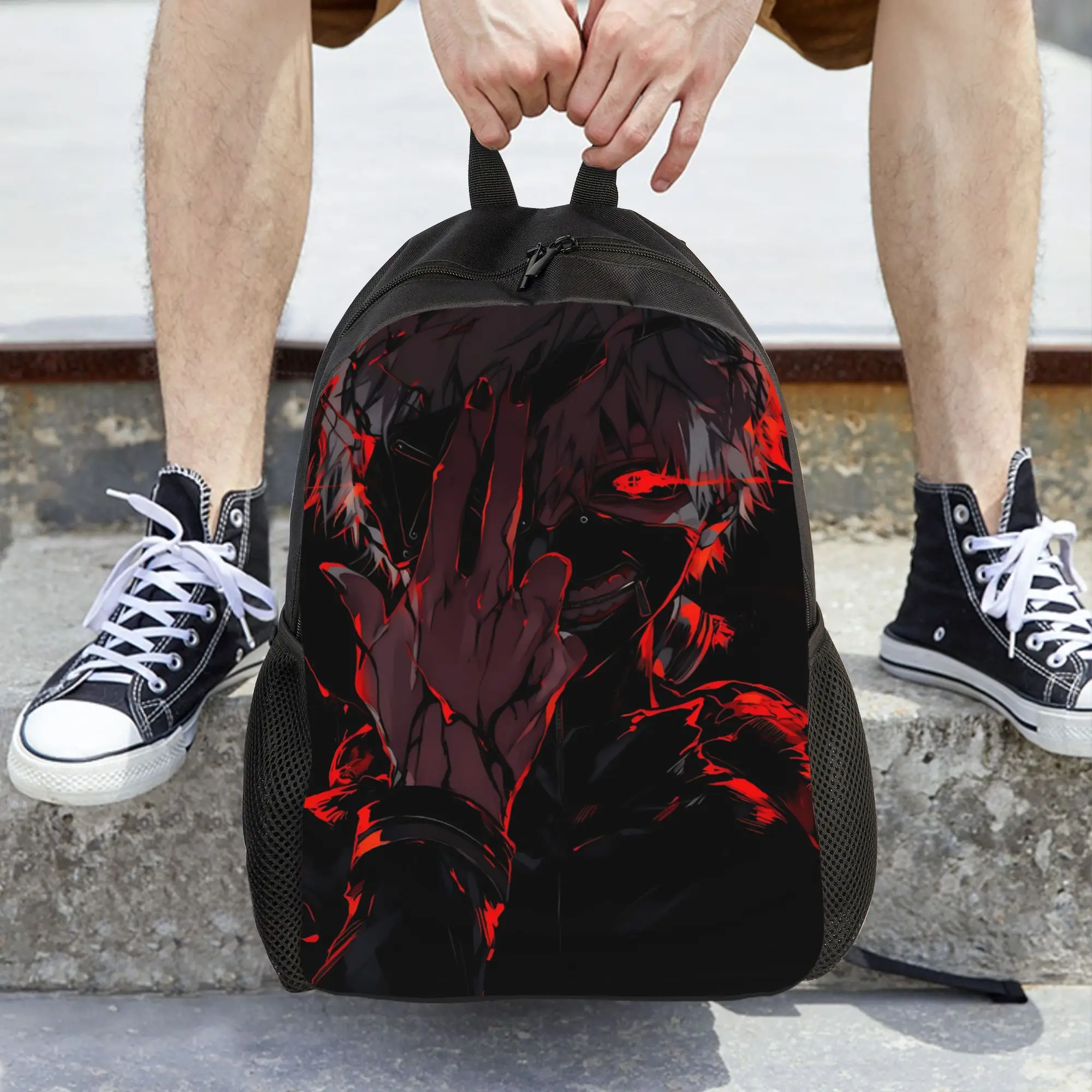 Fashion Halloween Tokyo Ghoul Kaneki Backpacks Its Bag  mochila Outdoor Sturdy Shoulder Rucksack