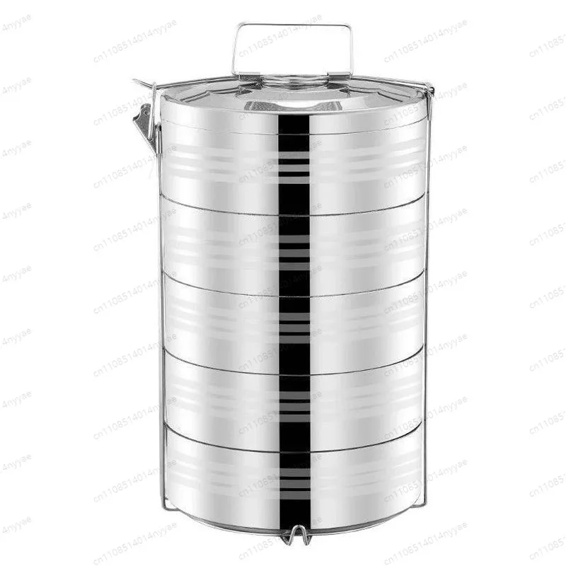 Multi-Layer Insulated Lunch Box Large Capacity Stainless Steel Thermal Bento Box 3 4 5 Tier for School Canteen