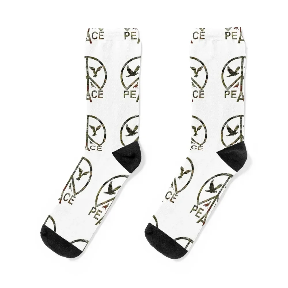 

A retro vintage peace sign with flying doves Socks floral cycling Hiking boots Luxury Woman Socks Men's