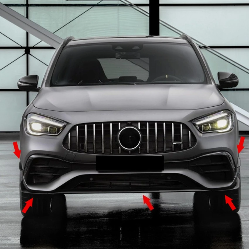 For Mercedes-Benz GLA-Class H247 GLA200 GLA35 GLA45 AMG Wind Blade Diffuser Spoiler ABS Gloss Black