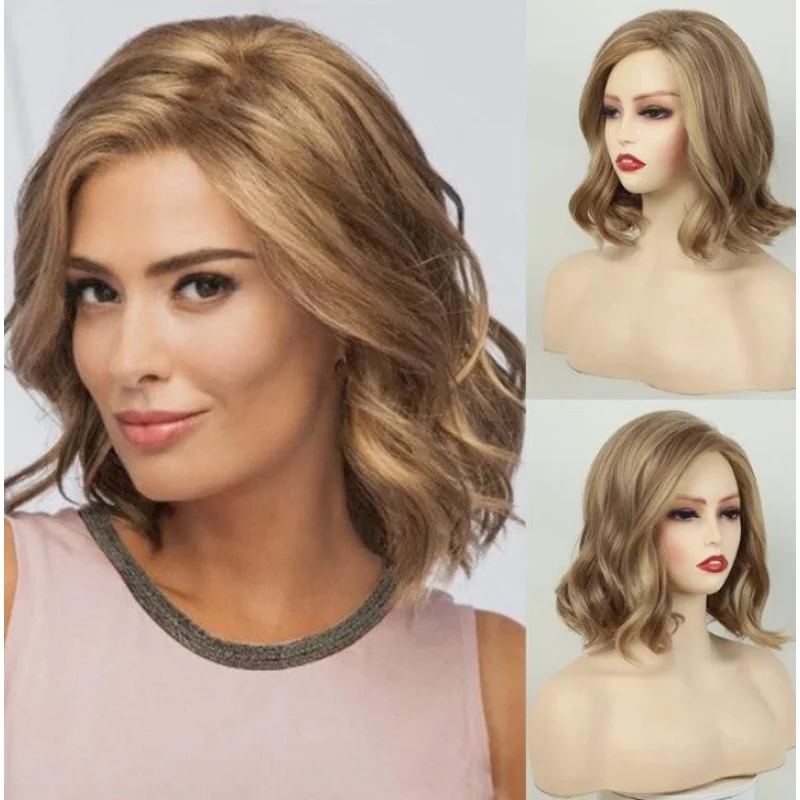 

Женский темно-золотой вьющийся парик, длинные женские волосы для вечеринок, полные парики