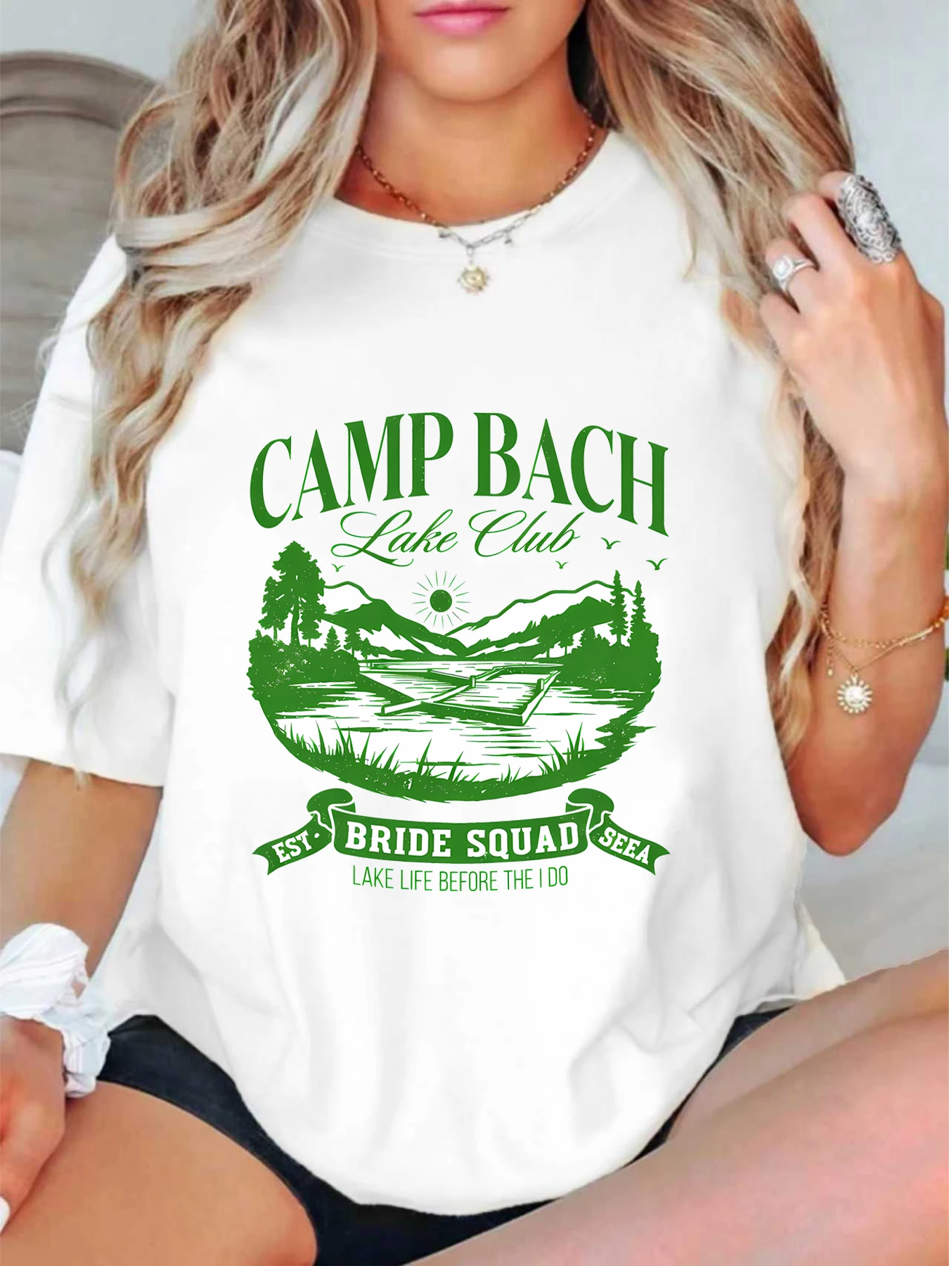 

【ZXH11438】Forest Road printed plus size women's round neck summer casual short sleeved street fashion versatile T-shirt