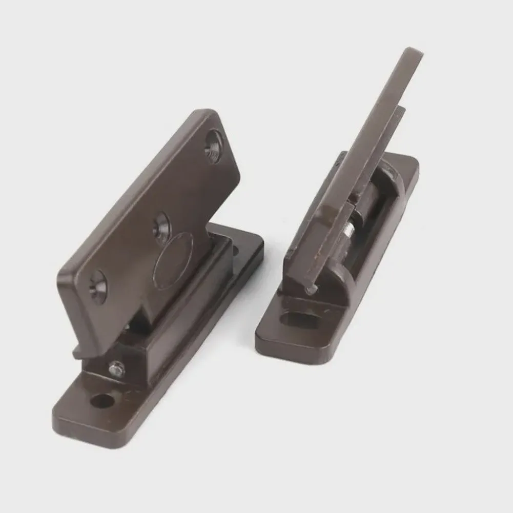 10pcs Black Plastic Cabinet Hinges 54 x 12 mm Spring Action Flat Hinges for Furniture Doors with Countersunk Holes